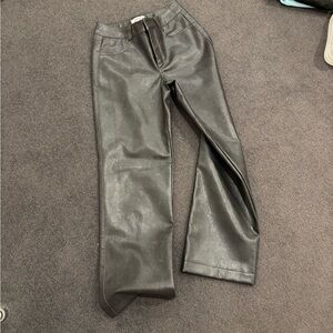 Garage Black Faux Leather Trousers